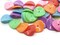 50 15mm Bright Color Mixed Wavy Disc Flat Round Coin Plastic Beads